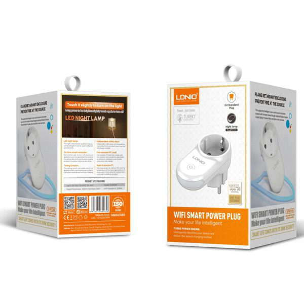 Pametna kucna uticnica LDNIO SEW1058 nocna LED lampa bela