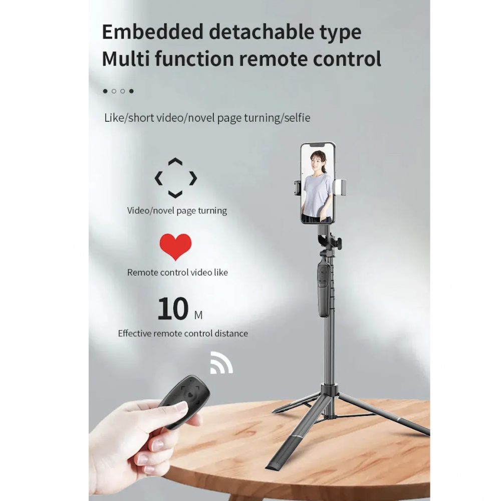 Selfie stick A66 + tripod crni