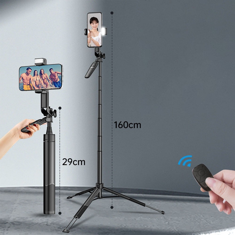 Selfie stick A66 + tripod crni