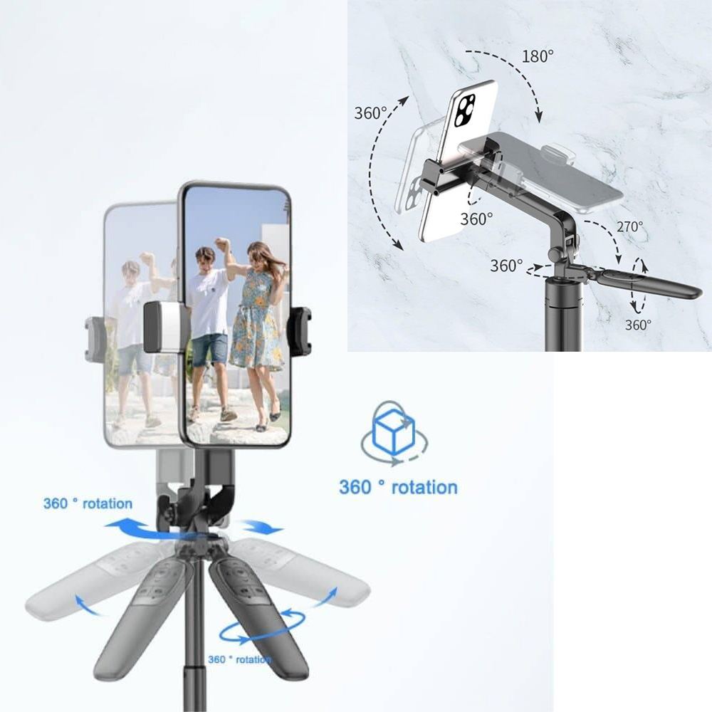 Selfie stick A66 + tripod crni