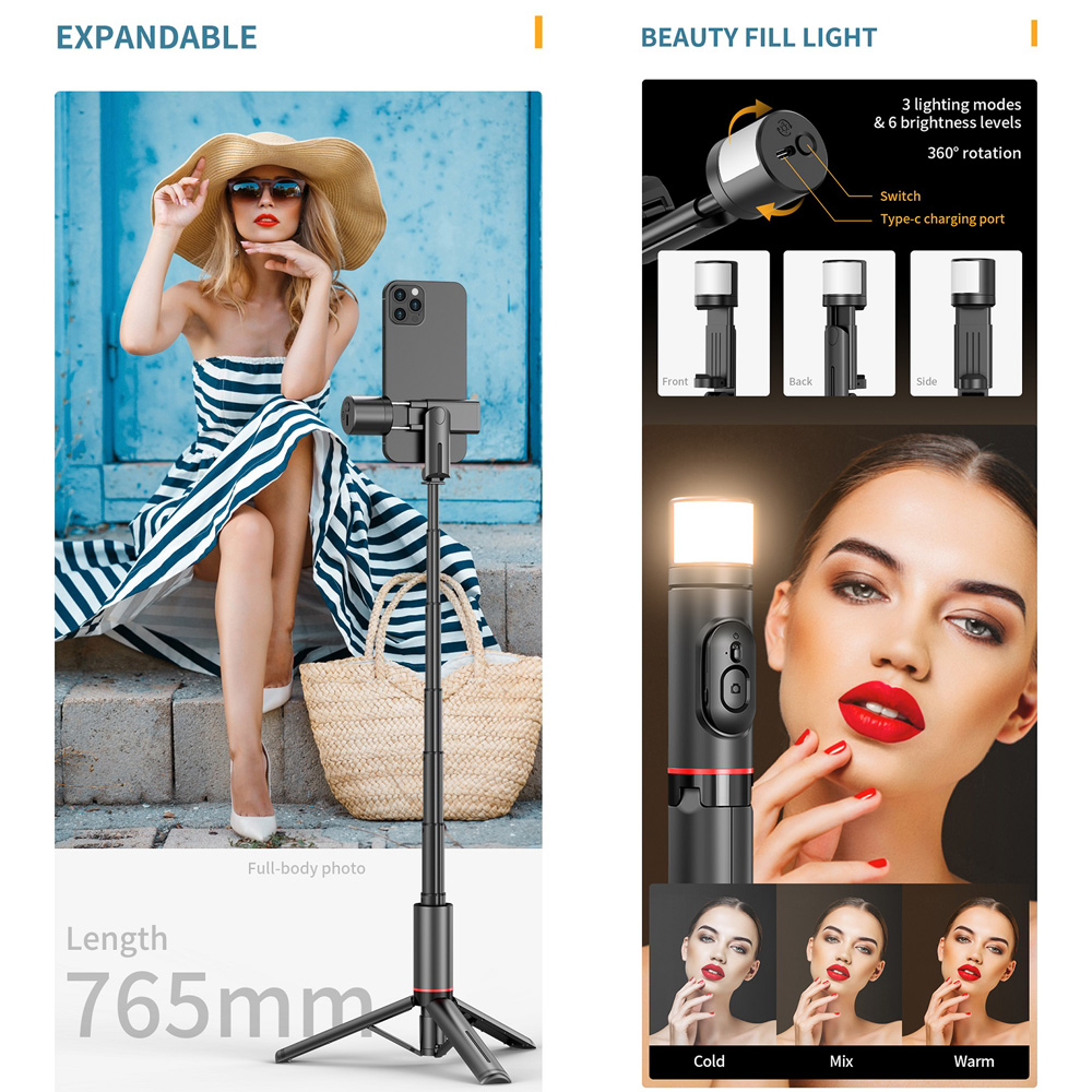 Selfie stick Q12S + tripod crni
