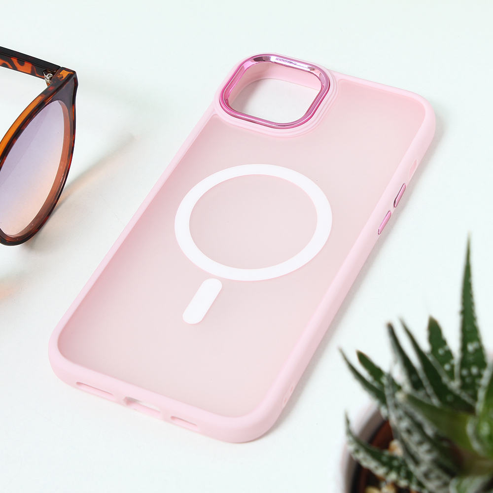 Torbica Magsafe colorful za iPhone 15 Plus 6.7 roze