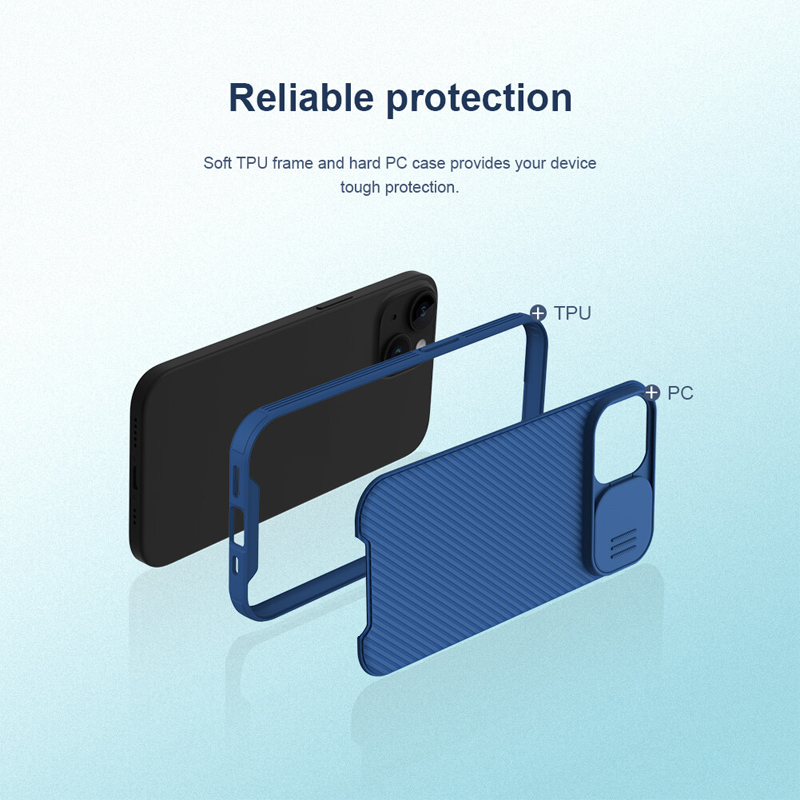 Torbica Nillkin CamShield Pro za iPhone 15 Plus 6.7 plava
