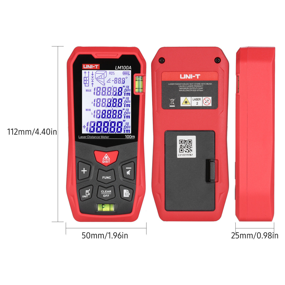 Laserski merac daljine UNI-T LM100A crveni