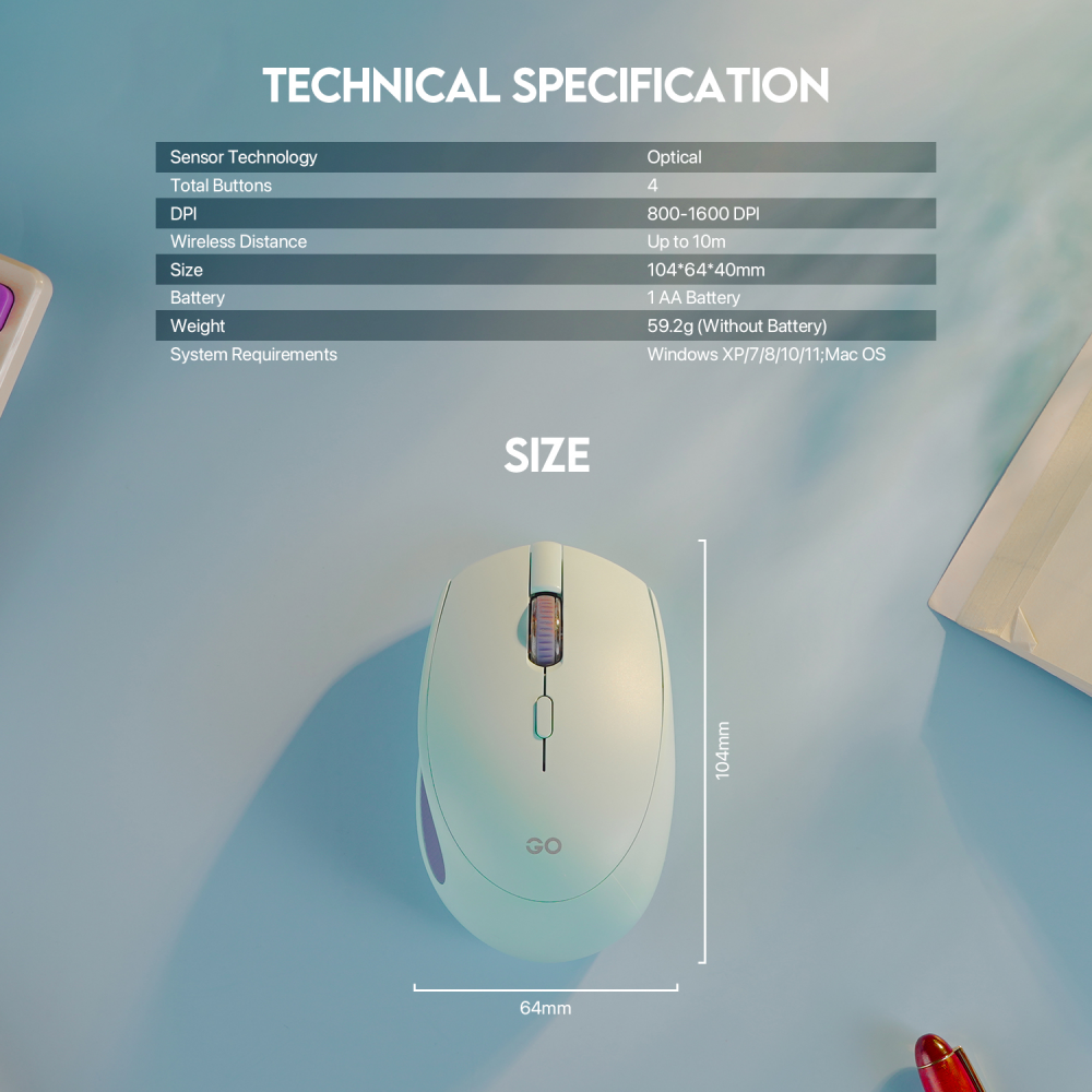 Kancelarijski Wireless mis Fantech W193 plavi