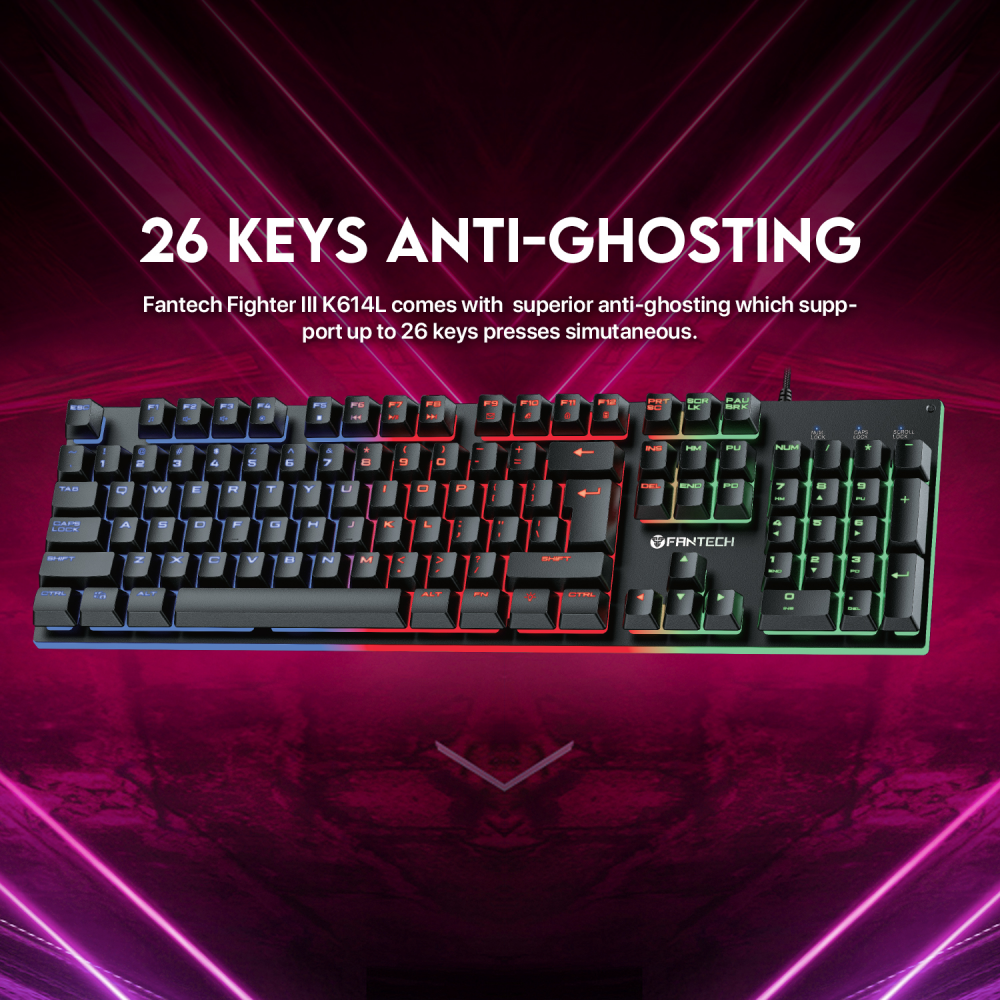 Tastatura Gaming Fantech K614L Fighter II crna