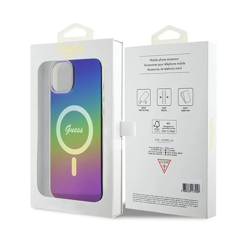 Torbica Guess Hc IML Magsafe Iridescent za iPhone 15 6.1 crna (GUHMP15SHITSK)