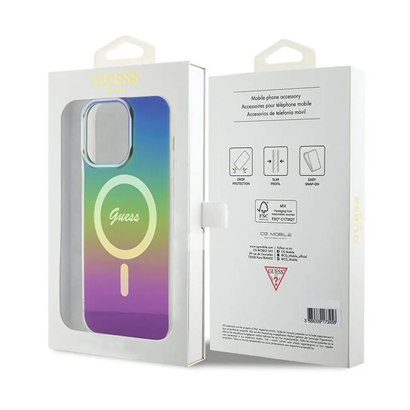 Torbica Guess Hc IML Magsafe Iridescent za iPhone 15 Pro 6.1 crna (GUHMP15LHITSK)