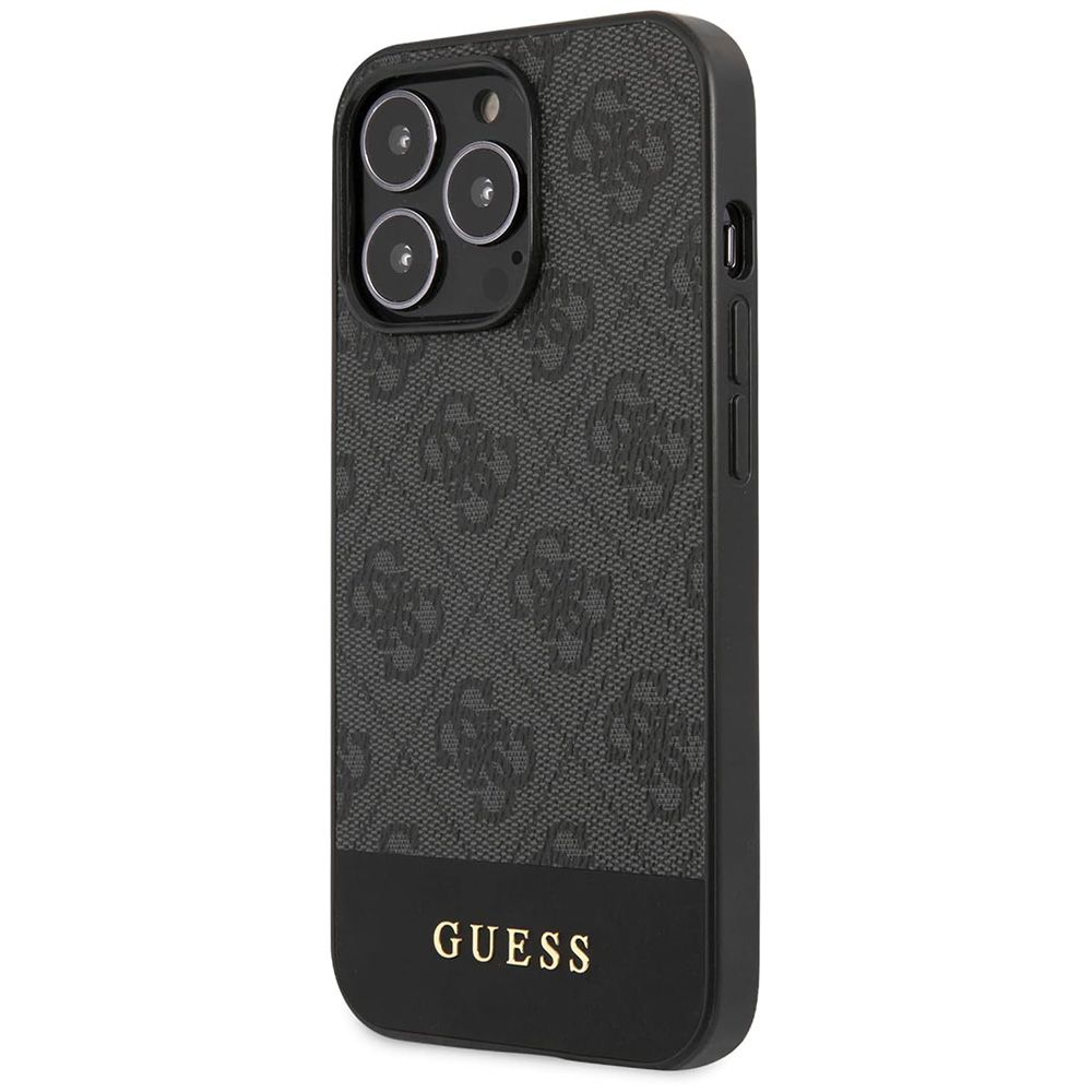 Torbica Guess Hc PC/TPU 4G Pu Bottom Stripe za iPhone 15 Pro 6.1 siva (GUHCP15LG4GLGR)