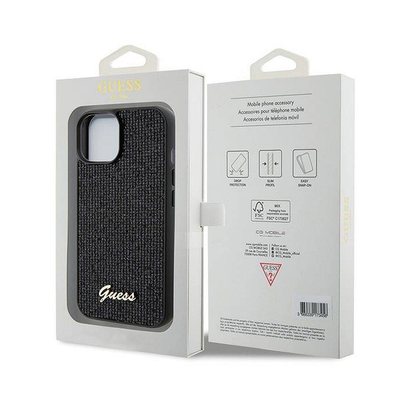 Torbica Guess Hc PU Disco Script Metal za iPhone 15 6.1 (GUHCP15SPMSDGSK)