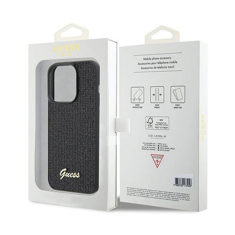 Torbica Guess Hc PU Disco Script Metal za iPhone 15 Pro 6.1 (GUHCP15LPMSDGSK)