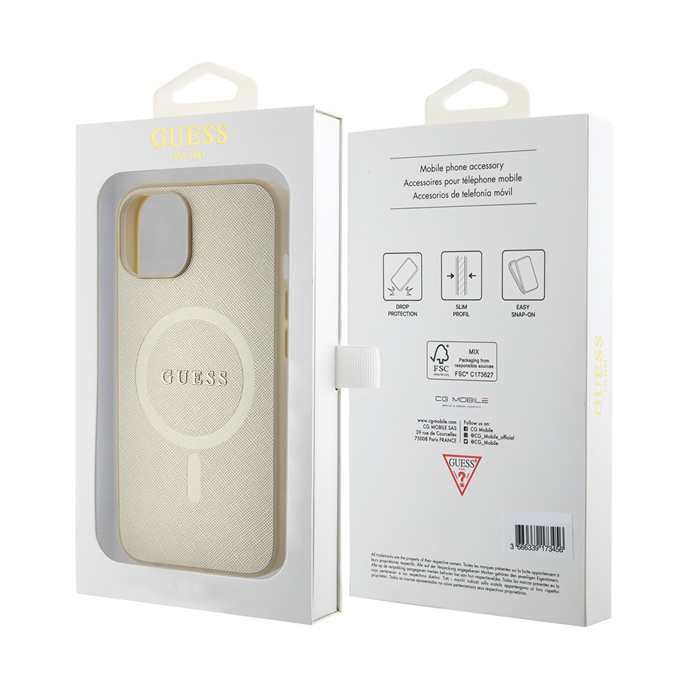 Torbica Guess Hc PU Saffiano Magsafe za iPhone 15 6.1 bez (GUHMP15SPSAHMCB)