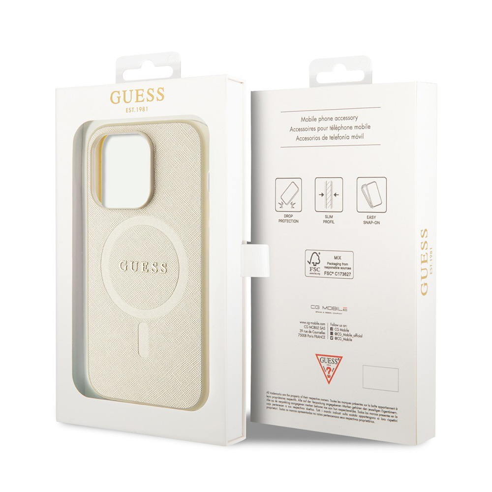 Torbica Guess Hc PU Saffiano Magsafe za iPhone 15 Pro 6.1 bez (GUHMP15LPSAHMCB)