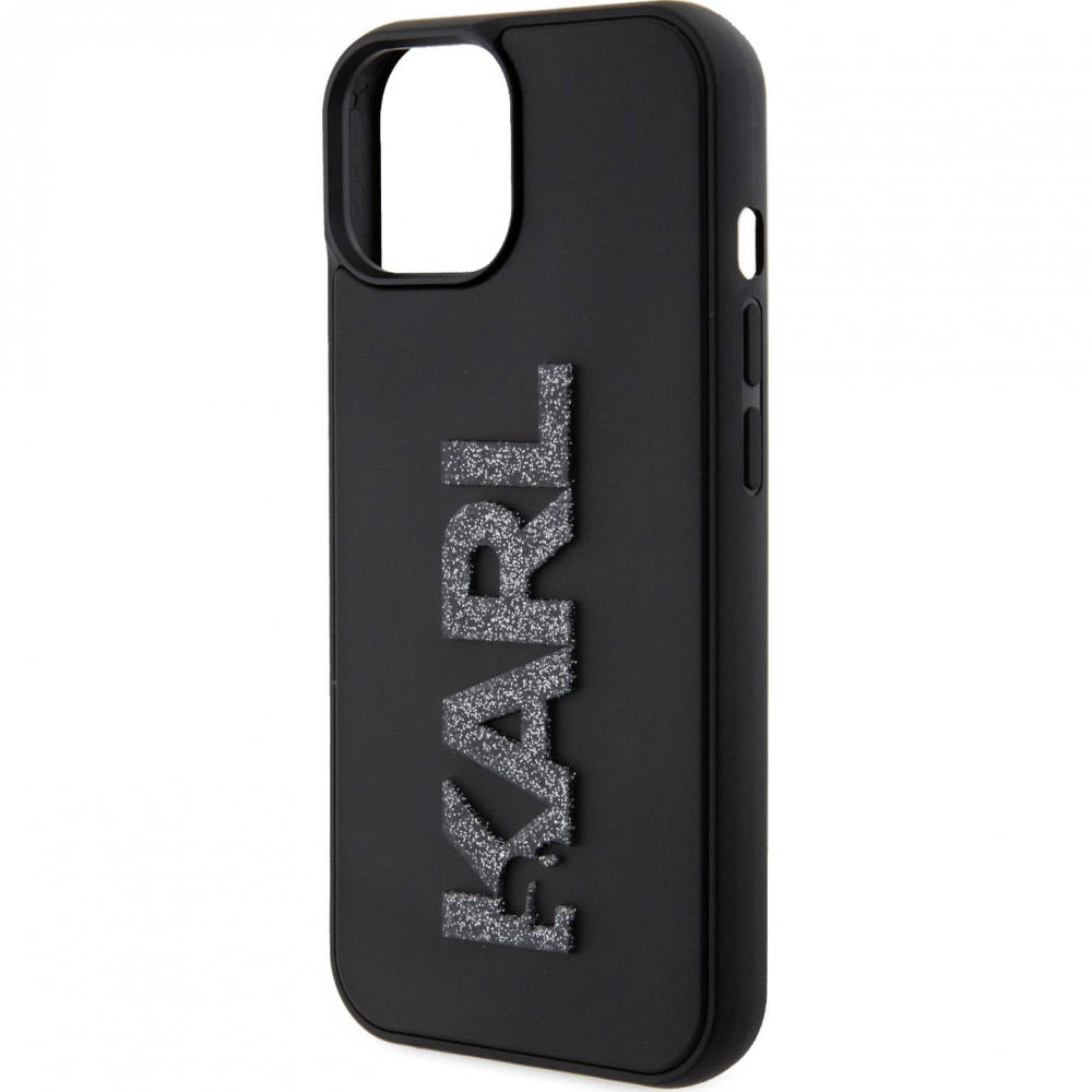 Torbica Karl Lagerfeld Hc 3D Logo Glitter za iPhone 15 6.1 crna (KLHCP15S3DMBKCK)