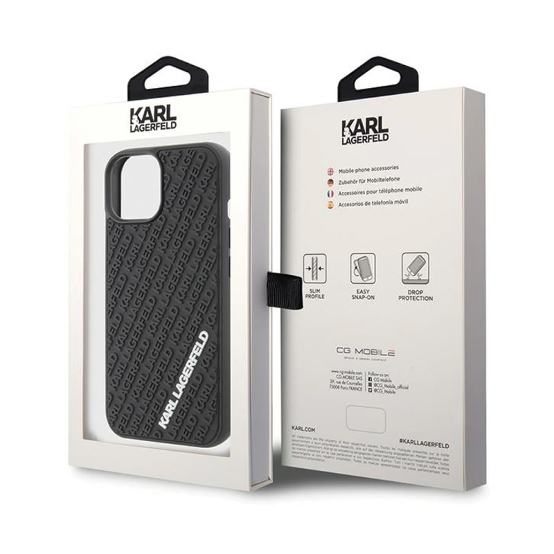 Torbica Karl Lagerfeld Hc 3D Multi Logo za iPhone 15 6.1 crna (KLHCP15S3DMKRLK)