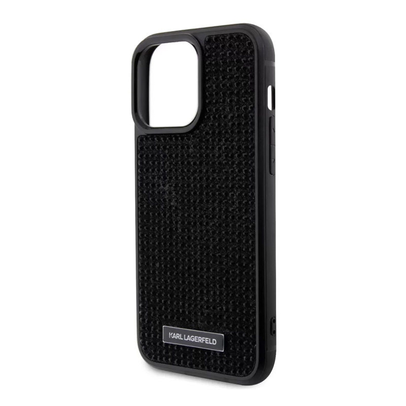 Torbica Karl Lagerfeld Hc Rhinestone Metal Plate Logo za iPhone 15 6.1 crna (KLHCP15SHDSPLK)