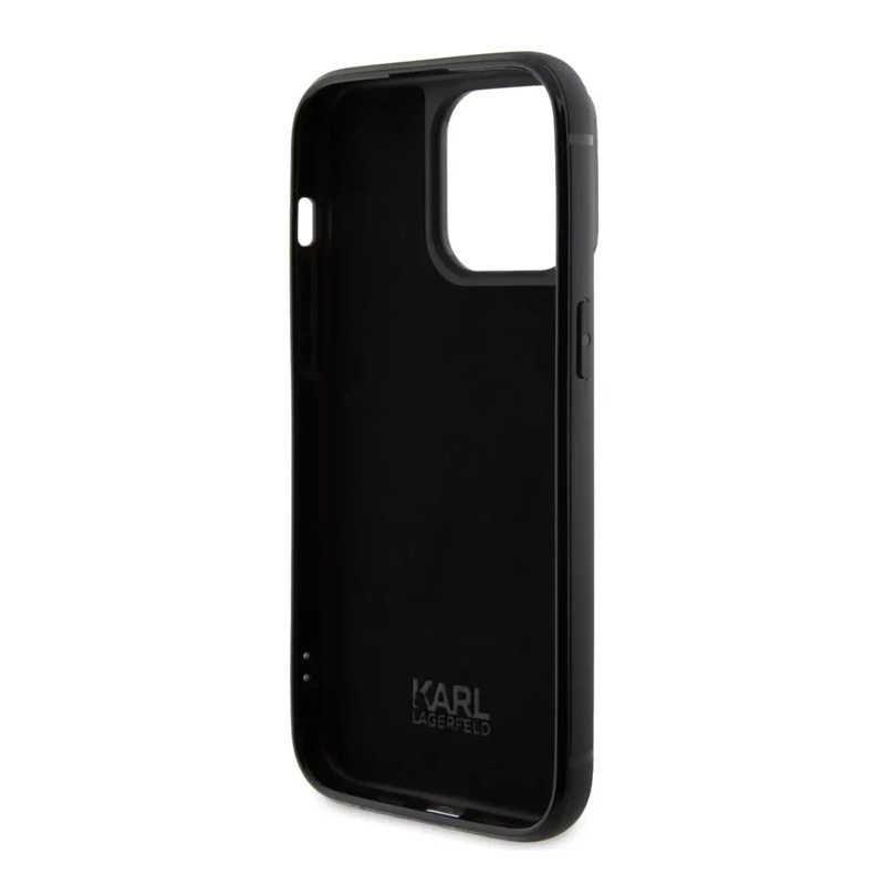 Torbica Karl Lagerfeld Hc Rhinestone Metal Plate Logo za iPhone 15 6.1 crna (KLHCP15SHDSPLK)