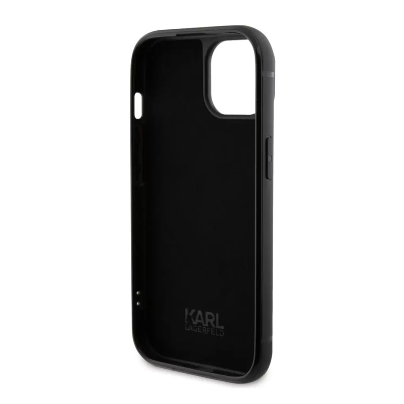 Torbica Karl Lagerfeld Hc Rhinestone Metal Plate Logo za iPhone 15 Pro Max 6.7 crna (KLHCP15XHDSPLK)