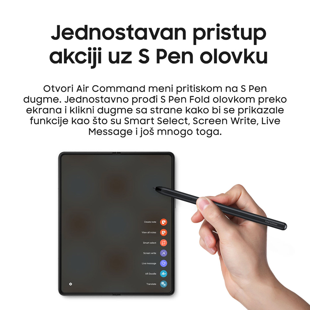 Olovka za touch screen za Samsung Z Fold 3 crna tip 2