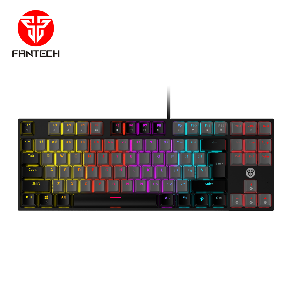 Tastatura Mehanicka Gaming Fantech MK876 RGB Atom TKL siva (Blue switch)