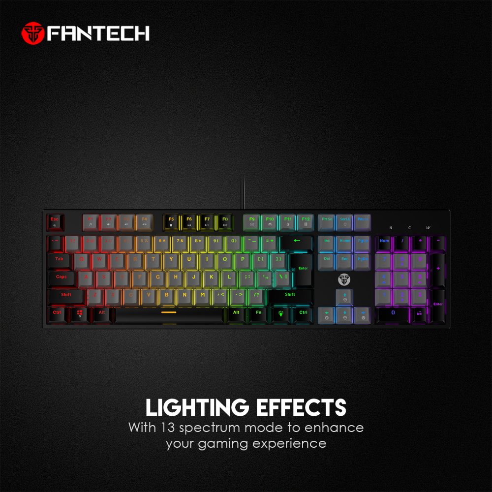 Tastatura Mehanicka Gaming Fantech MK886 RGB Atom siva (Blue switch)