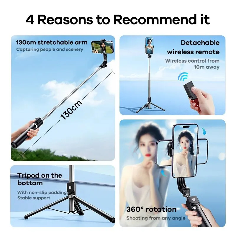 Selfie Stick REMAX Tripod 1.3m P17 crni