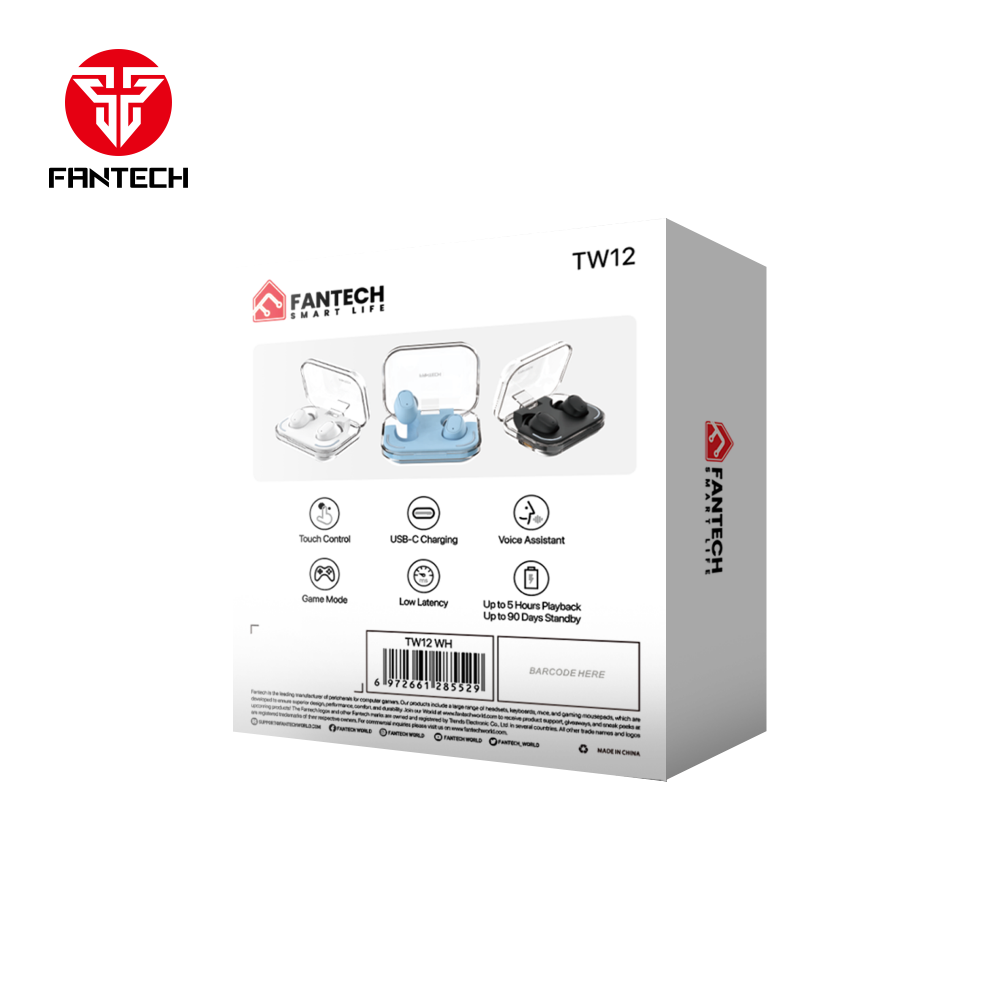 Bluetooth slusalice Fantech Wave 12 bele