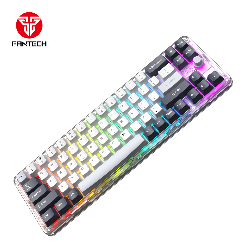 Tastatura Mehanicka Gaming Fantech MK911 RGB Vibe Maxfit 70 Epic Greyscale Wireless (Yellow switch)