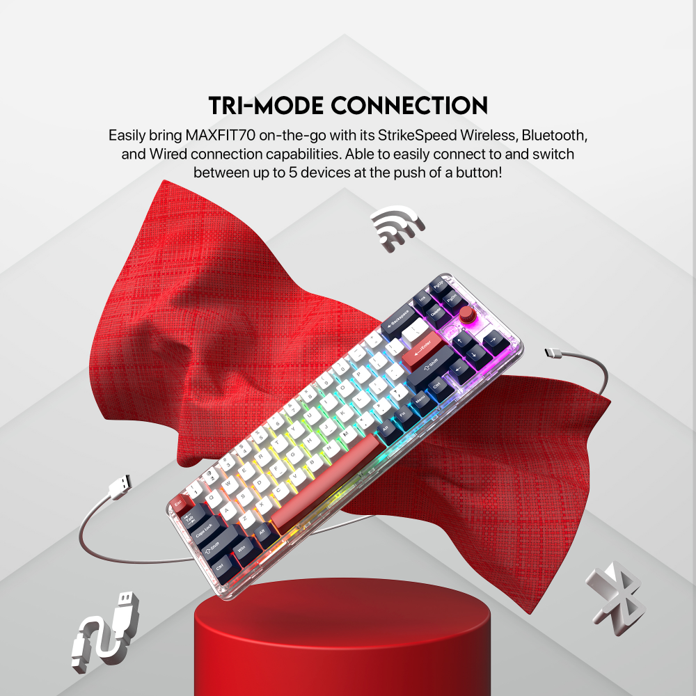 Tastatura Mehanicka Gaming Fantech MK911 RGB Vibe Maxfit 70 London Tour Wireless (Yellow switch)