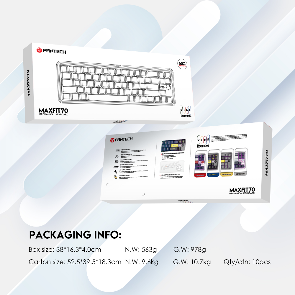 Tastatura Mehanicka Gaming Fantech MK911 RGB Vibe Maxfit 70 London Tour Wireless (Yellow switch)