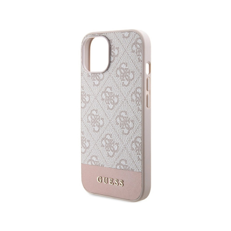 Torbica Guess Hc PC/TPU 4G Bottom Stripe za iPhone 15 6.1 roze (GUHCP15SG4GLPI)