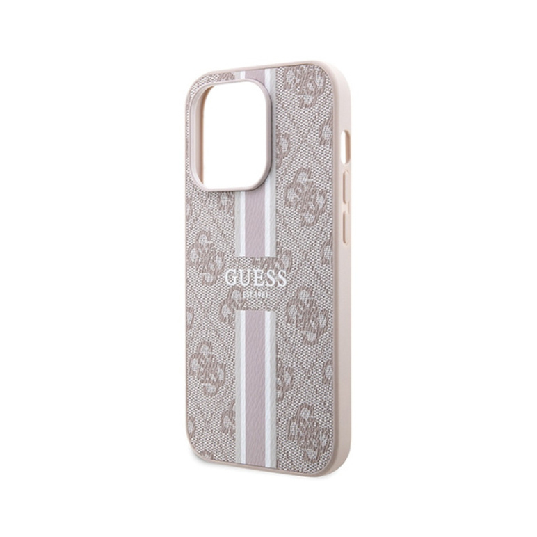 Torbica Guess Magsafe 4G Pu Printed Stripes za iPhone 15 Pro 6.1 roze (GUHMP15LP4RPSP)