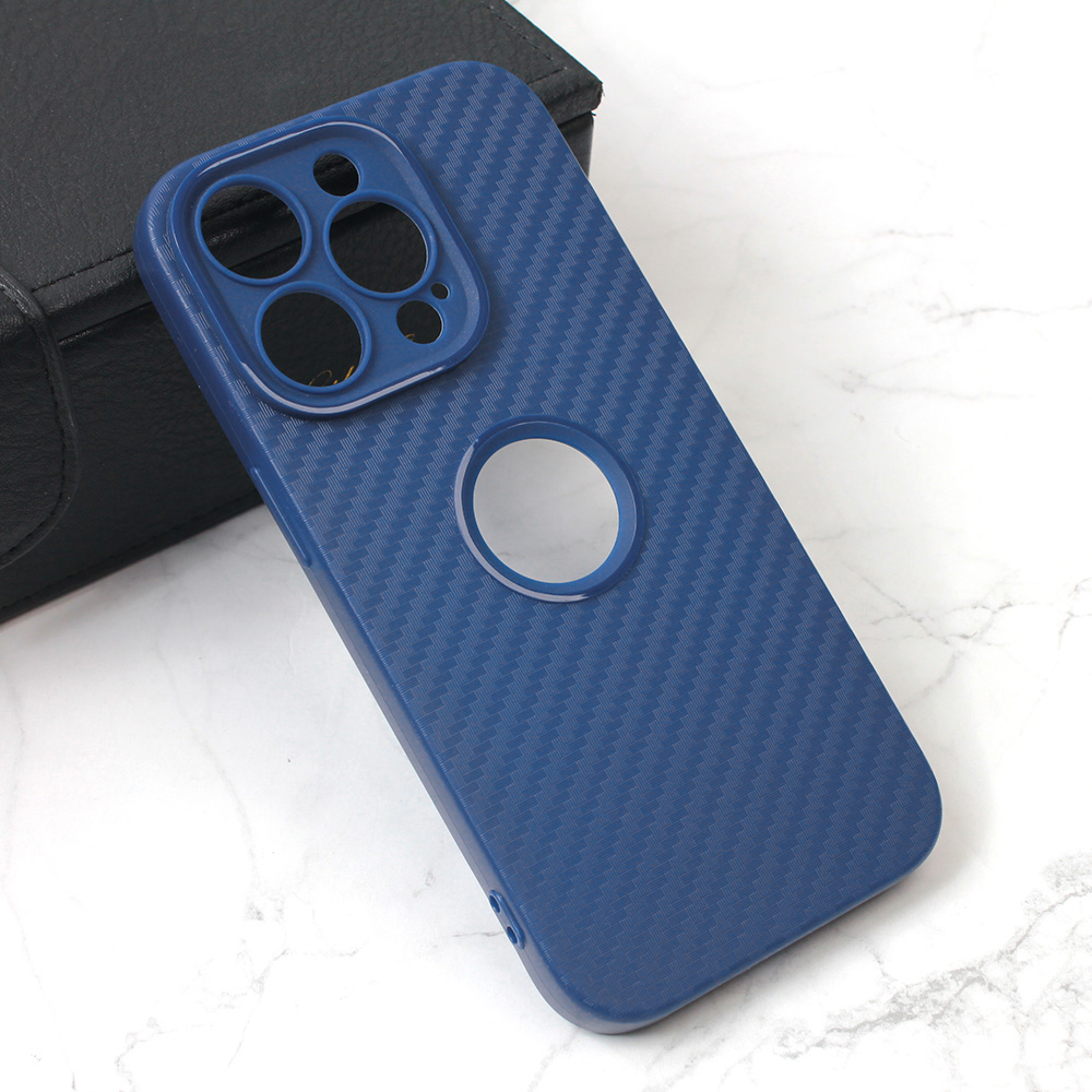 Torbica Carbon Stripe za iPhone 14 Pro 6.1 plava