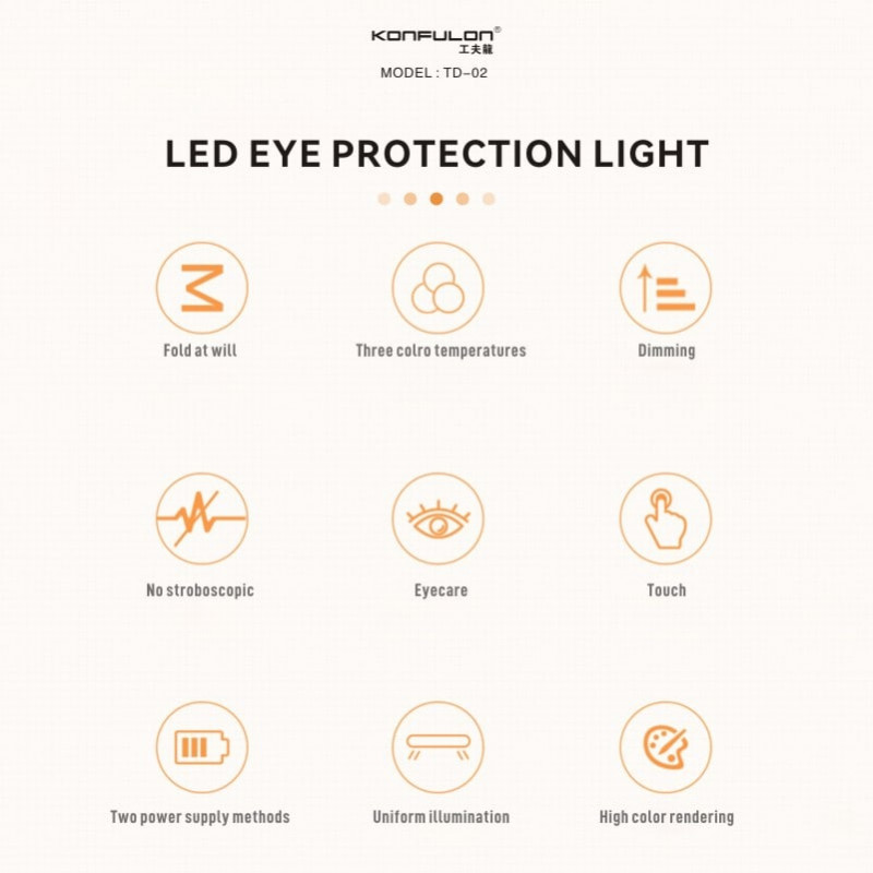 LED Lampa Konfulon TD-02 bela