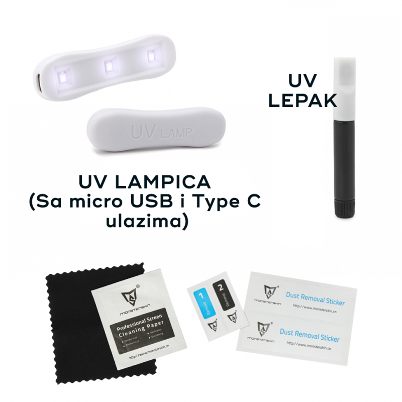 Zastitno Staklo Tempered glass Monsterskin UV Glue 5D za Samsung S921B Galaxy S24 transparent