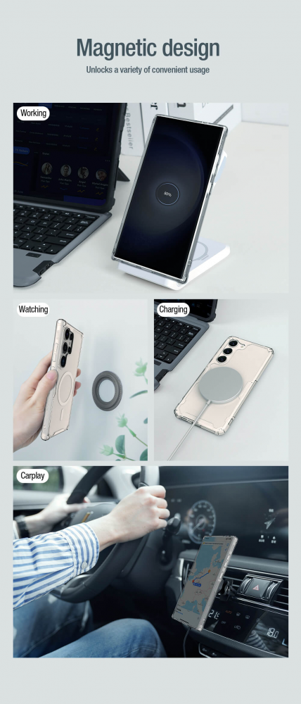 Torbica Nillkin Nature Pro Magnetic za Samsung S928B Galaxy S24 Ultra transparent