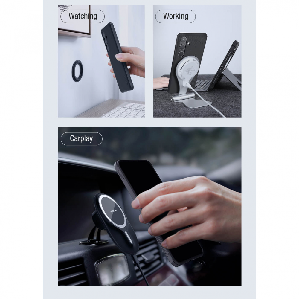 Torbica Nillkin Scrub Pro Magnetic za Samsung S921B Galaxy S24 crna
