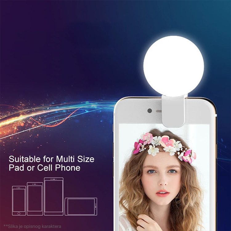 LED selfie stipaljka crna