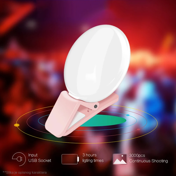 LED selfie stipaljka crna