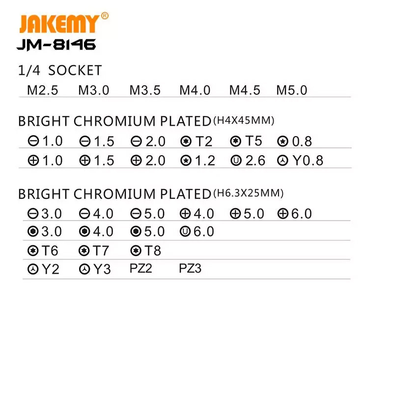 Set alata JAKEMY JM-8146, 47 u 1