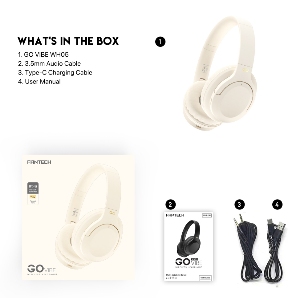 Bluetooth slusalice Fantech GO Vibe WH05 bez