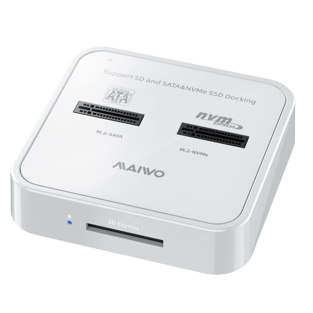 Docking station MAIWO K3016SD, Type C 3.2 na 2 x M.2 (SATA i PCIe NvMe), SD Card, beli