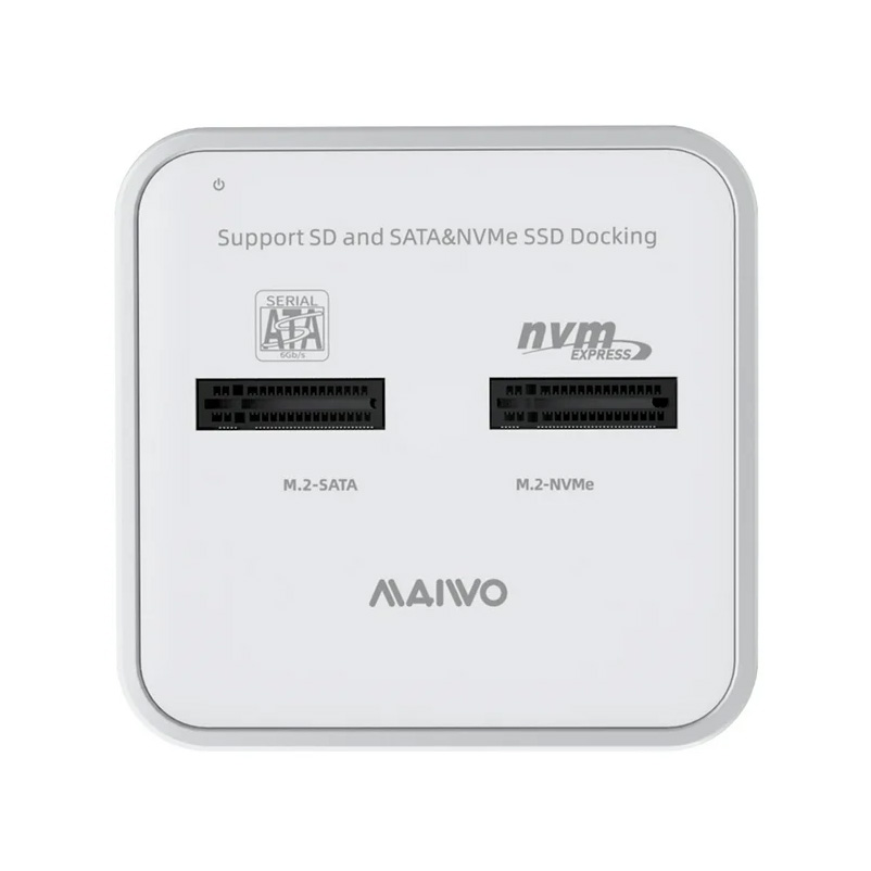 Docking station MAIWO K3016SD, Type C 3.2 na 2 x M.2 (SATA i PCIe NvMe), SD Card, beli