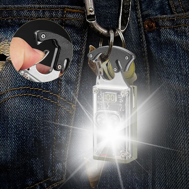 LED lampa privezak, otvarac za flase sa upaljacem i srafcigerima, crna
