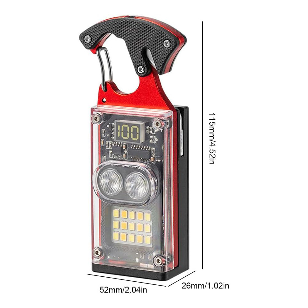 LED lampa privezak, otvarac za flase sa upaljacem i srafcigerima, crna