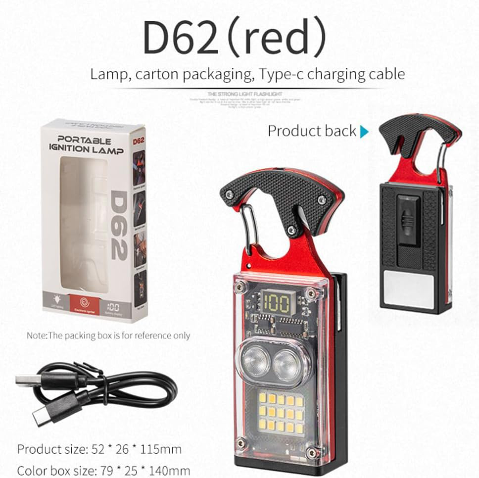 LED lampa privezak, otvarac za flase sa upaljacem i srafcigerima, crna