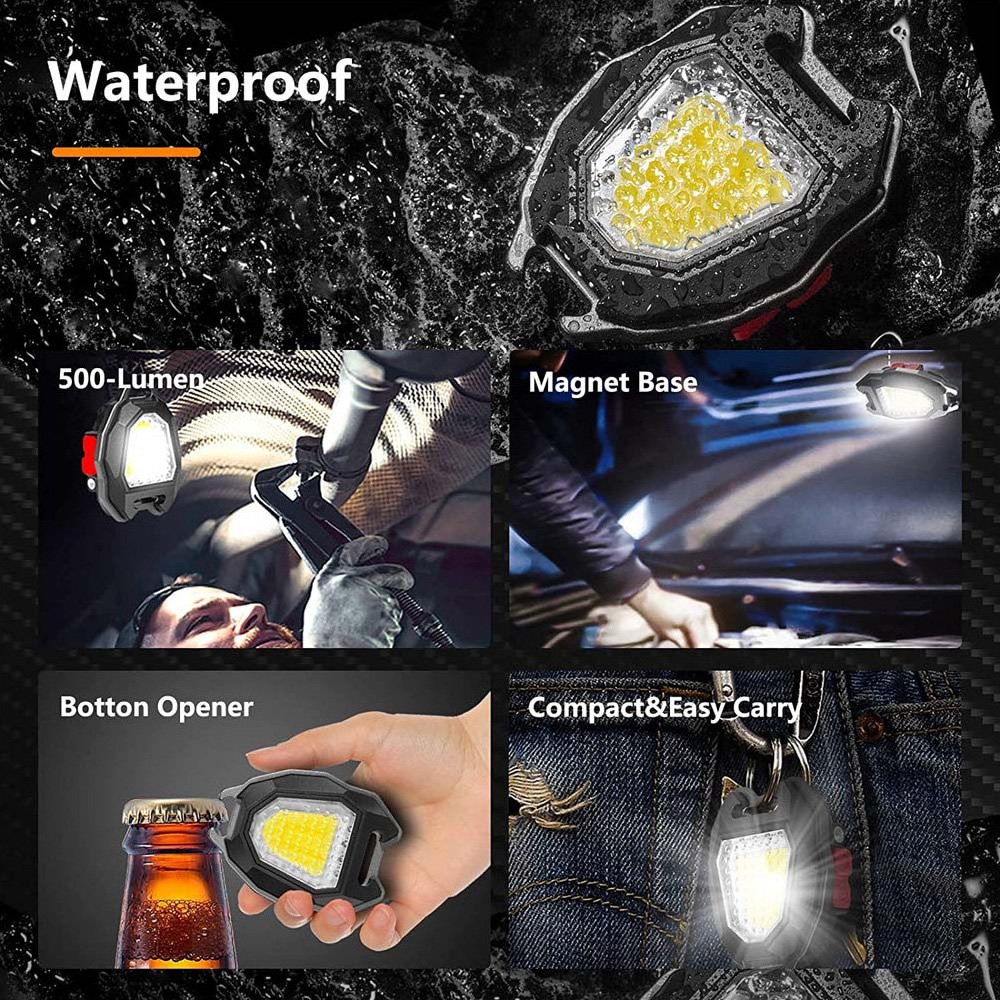 LED lampa privezak, otvarac za flase sa upaljacem, crna