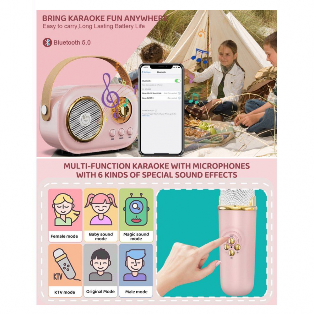 Bluetooth zvucnik c20plus roze