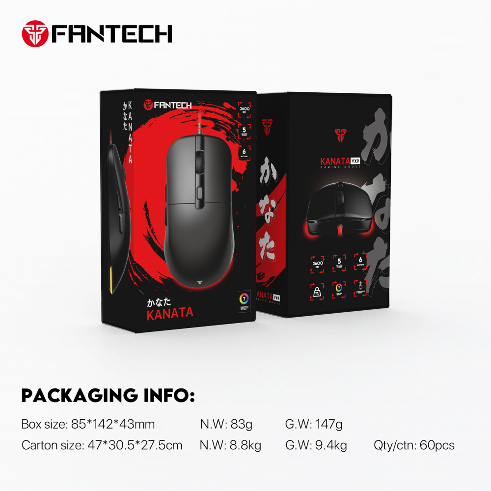 Mis Gaming Fantech VX9 Kanata crni