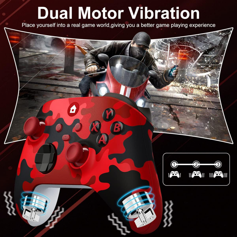 Joypad WIFI kontroler za XBOX One, XBOX X series, PC Windows, PS 3 army crvena